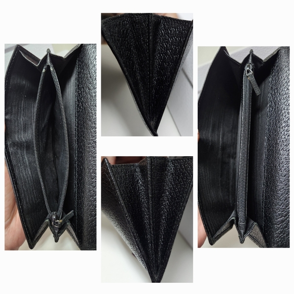 GUCCI G Hardware with Hook Black Pebble Grain Wallet - Picture 9 of 16